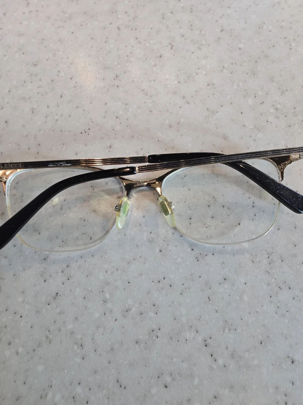 Nina Ricci VNR135K 0301 Black Gold Half Rim Eyeglasses Frames 51-17-135